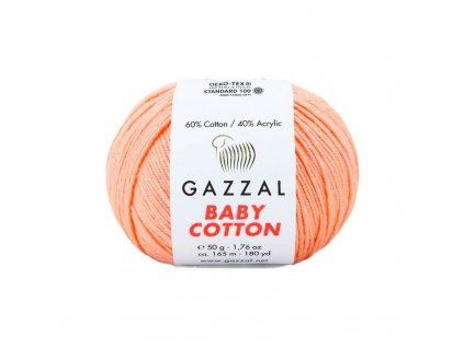 Příze Baby cotton 3412 sv.meruňková