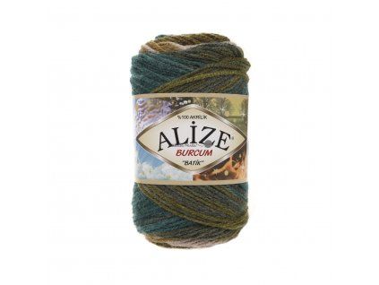 Příze Burkum batik 4684 zeleno-béžová