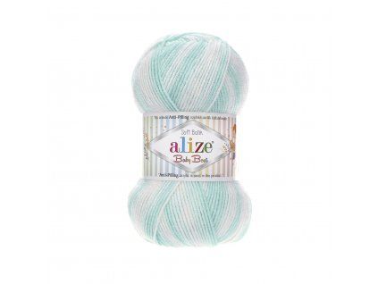 Příze Baby best batik 6659 zeleno-bílý melír
