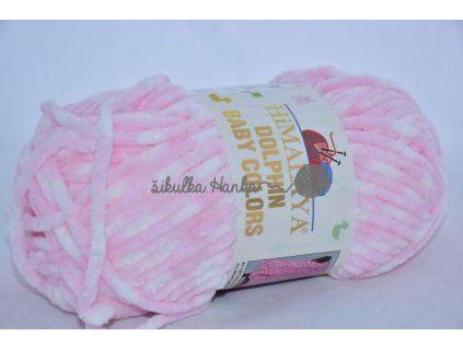 Příze Dolphin baby colors 80424 růžovo-bílá