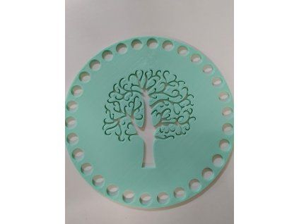 Víko/dno na košík 14,5cm - strom mint