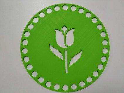 Víko/dno na košík 14,5cm - tulipán jarní zelená