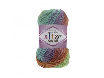 Příze Cotton gold batik 4530 duhová