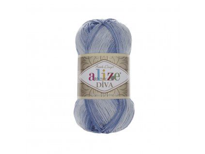 Příze Diva batik 3282 jeansový melír