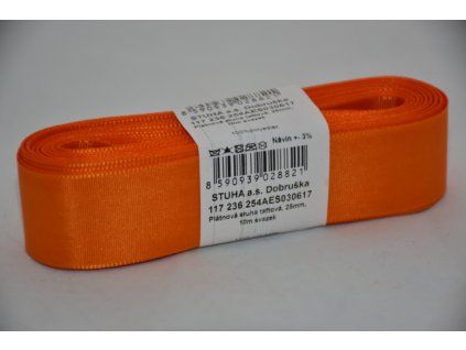 Stuha taftová 25mm 617 oranžová