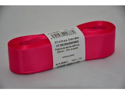 Stuha taftová 25mm 633 malinová