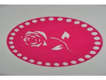 Víko/dno na košík 14,5cm - růže fuchsie