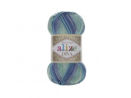Příze Diva batik 1767 tyrkysovo-modrá