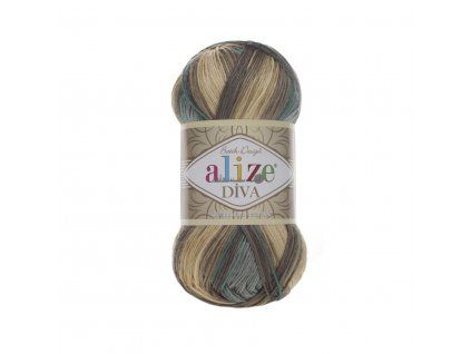 Příze Diva batik 3307 khaki melír