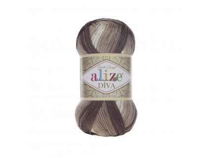 Příze Diva batik 1815 hnědý melír
