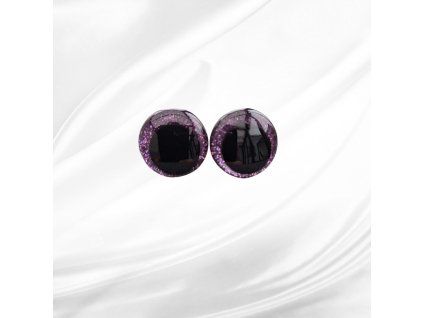 Bezpečnostní oči 18mm glitrové fialové