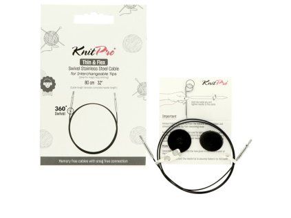 knitpro thin flex otocne cierne lanka na ihlice 80cm