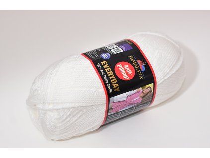 Příze Everyday 70001 bílá - nižší váha - 90g