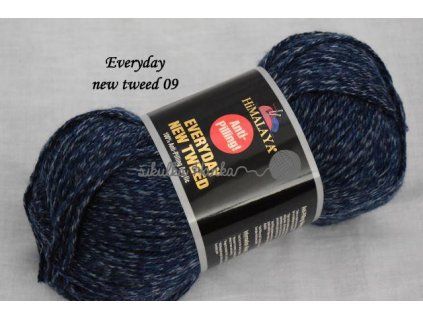 Příze Everyday new tweed 09 tm.modrá