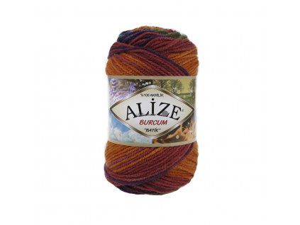 Příze Burkum batik 4827 zeleno-oranžovo-barevná