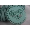 Víko/dno na košík 14,5cm - srdce ornament mint