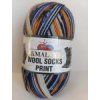 Příze Wool socks print - S49-04 modro-oranžovo-světlá