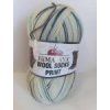 Příze Wool socks print - S61-07 smetanová tyrkysovo-modrý proužek